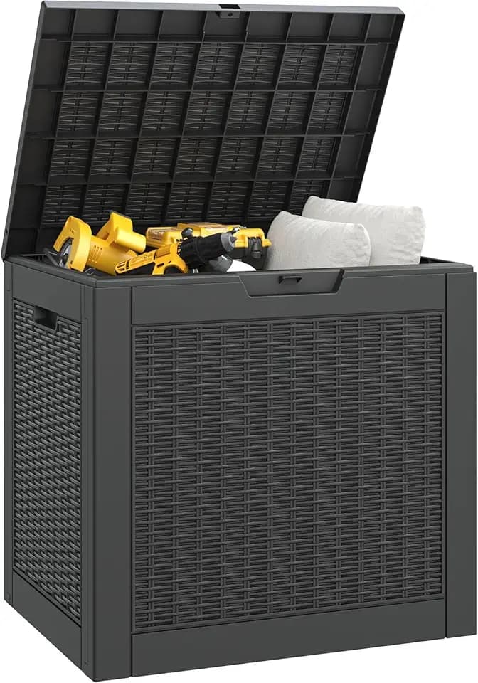 Outdoor Storage Box Waterproof, 30 Gallon Deck Box for Patio Storage