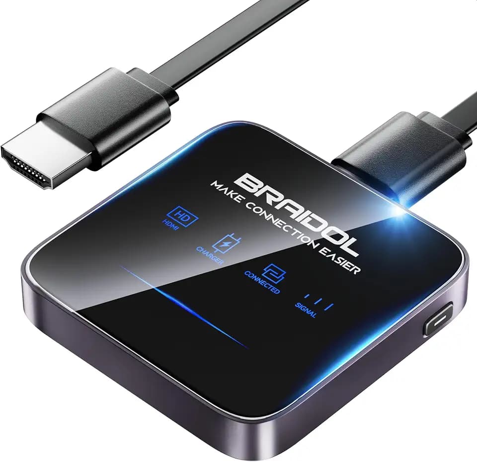 Wireless HDMI Display Dongle Adapter, Transmitter Streaming Media Video/Audio/File HDMI Wireless Extender from Smartphone,Laptop to HDTV/Projector/Monitor, Support Airplay DLNA (Red) (Light Black)