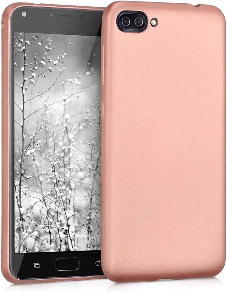 kwmobile Schutzhülle für Asus Zenfone 4 Max (ZC520KL) – Silikonhülle für Handy – Rückseitenabdeckung in Roségold, Metallic