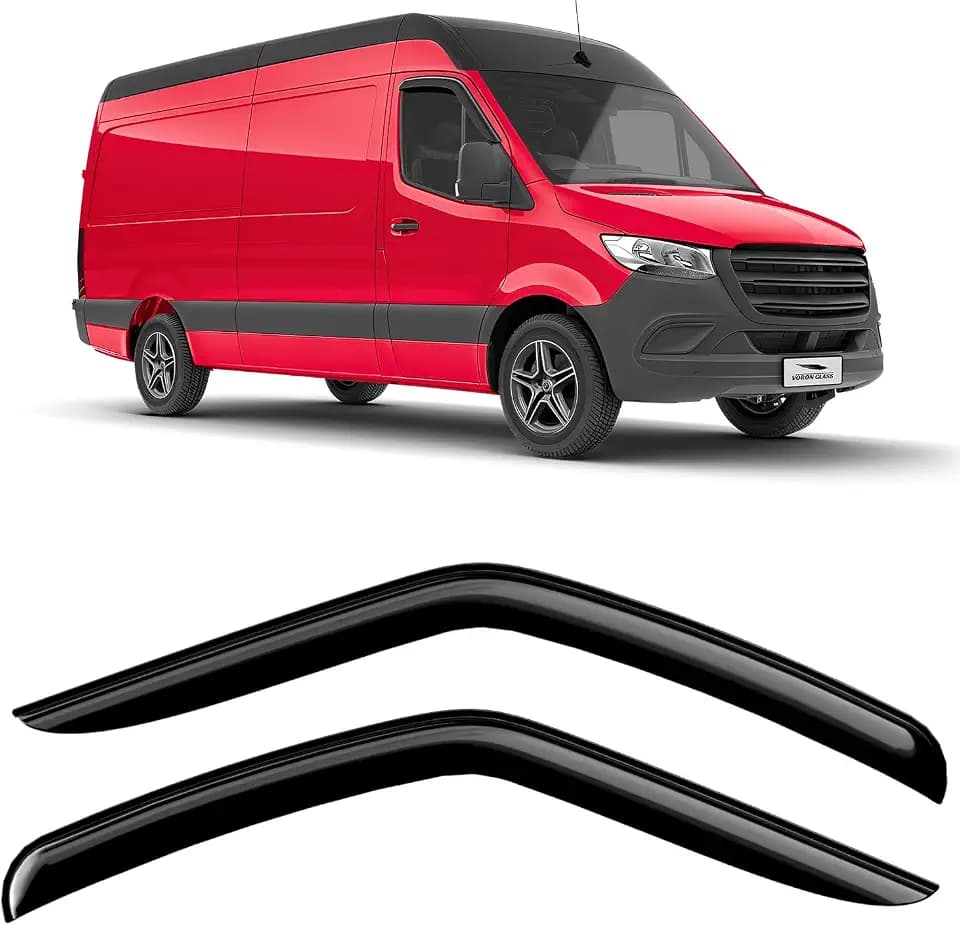 Voron Glass Tape-on Extra Durable Rain Guards for Mercedes-Benz Sprinter 2019-2026, Window Deflectors, Vent Window Visors, 2 Pieces - 100836