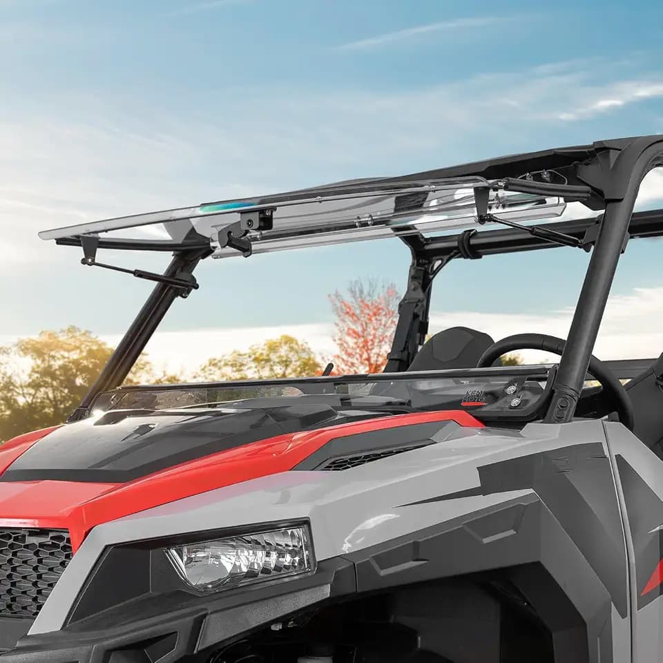 KEMIMOTO 3-IN-1 Front Flip Windshield Compatible with Polaris General