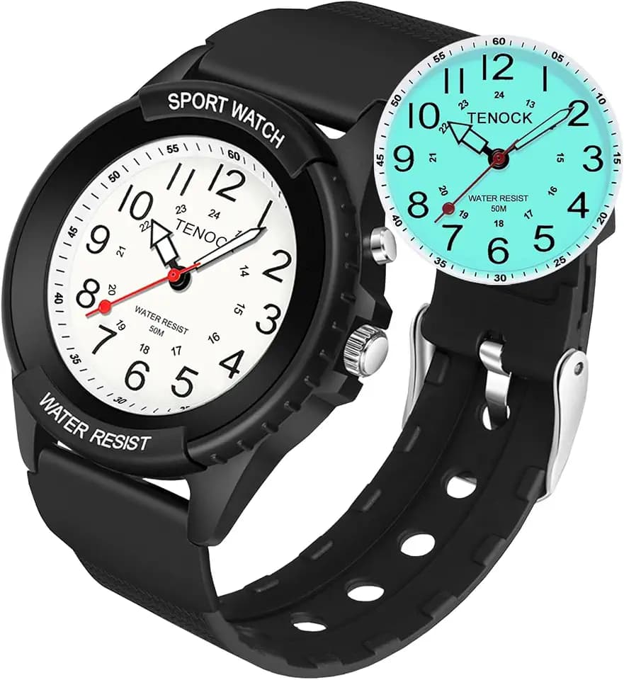 Analog Watches for Women Nurses 50M Waterproof, Night Light & 12/24H