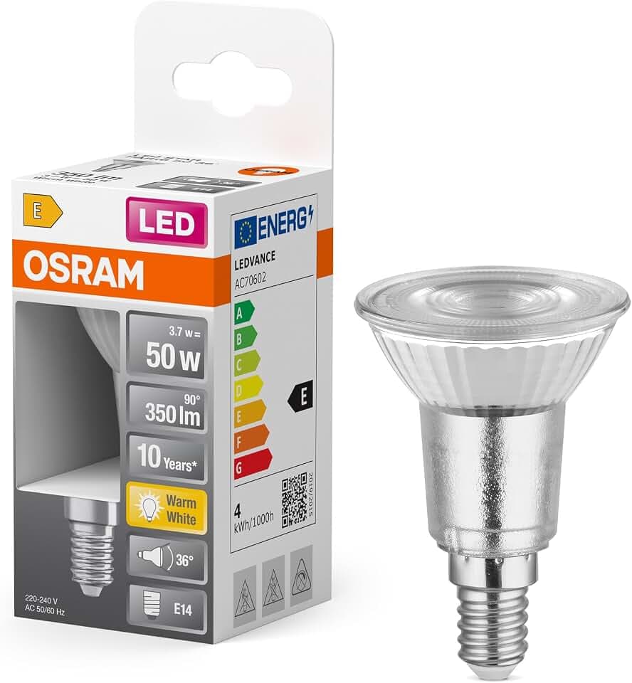 Osram LED-Spot Reflektor Star PAR16 50,2700 K warmweiß, 3,7 W, E14,36°, 350 lm, 15.000h, für Spotbeleuchtung, Akzentlicht, kleine Fassung, Vitrinen