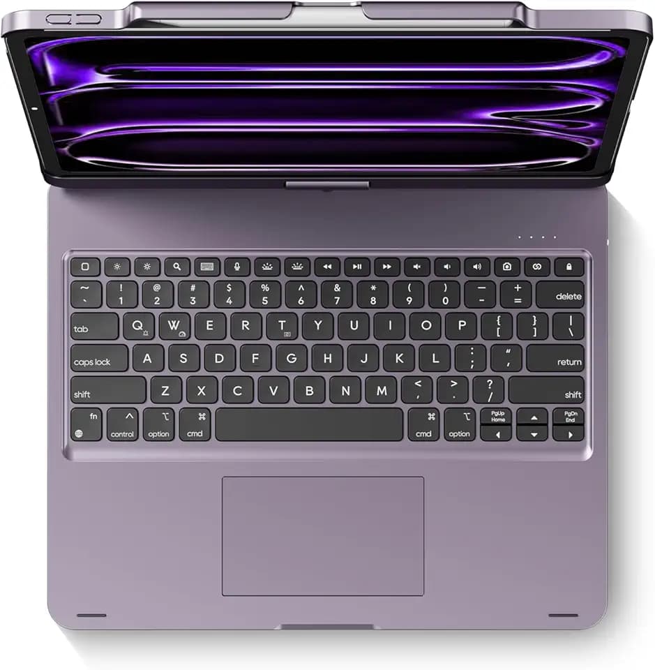 edaiser Swivel Keyboard Case iPad Air/Pro 13" & Pro 12.9" 3rd-6th Purple