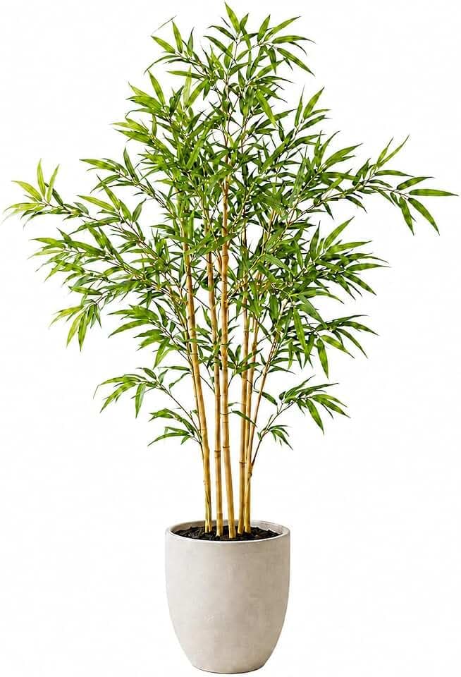 edihome, künstlicher Bambus, 120 cm, Kunstpflanzen Groß, Künstliche Pflanzen – Dekorativer künstlicher Baum mit Topf für Wohnzimmer, Büro, Hotel (Bambus, 120 cm)