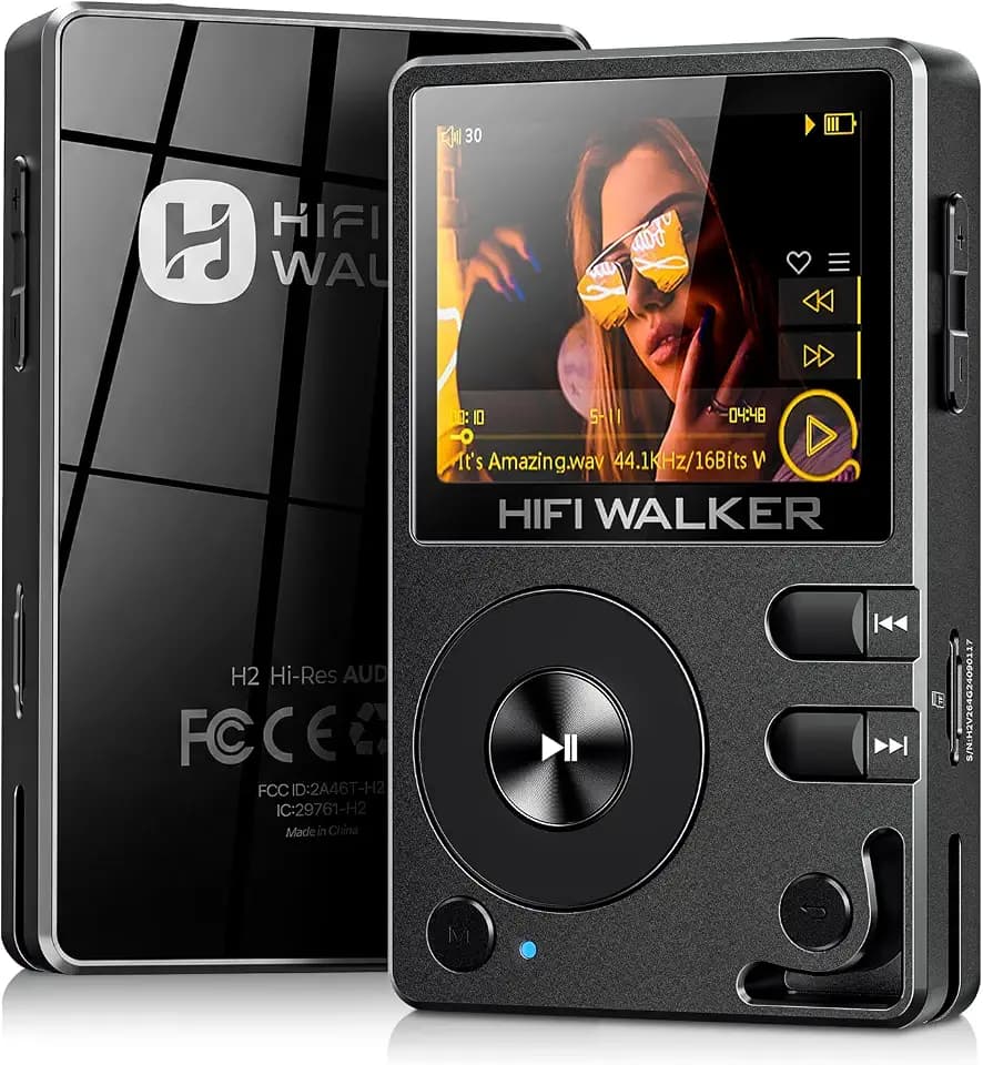 HIFI WALKER H2 HiFi MP3 Player with Bluetooth, Lossless DSD DAC Flac, High Resolution Music Player, Portable Audio Player with 64 GB Memory Card, Supports up to 512GB