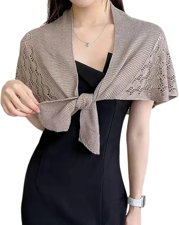 Strickschal, geknotet, Schulter-Poncho, gehäkelt, hohl, Hochzeit, Abendveranstaltung, Geburtstag, elegant, lässig