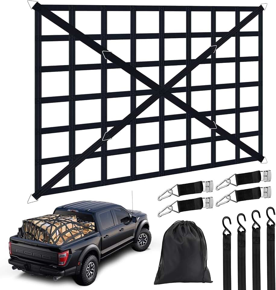 Cargo Net for Pickup Truck Bed, Heavy Duty 1100 lbs Capacity