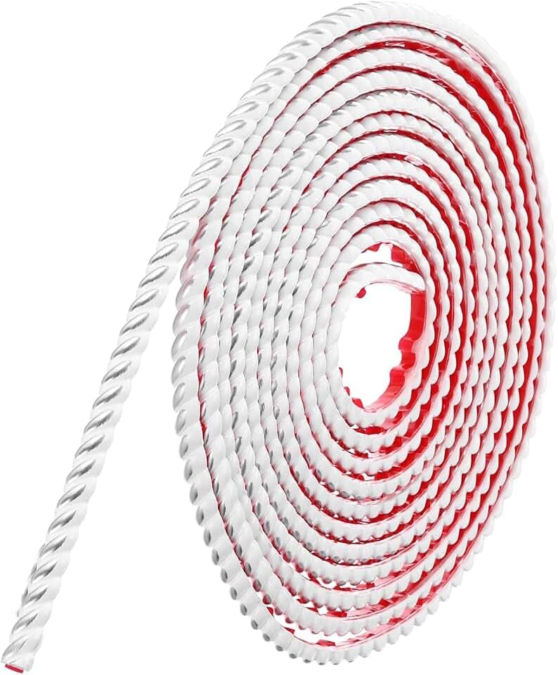 uxcell Peel and Stick Molding Trim for Walls 0.4" x 16 ft Flexible Molding Trim Self-Adhesive Wall Paneling Strips Wallpaper Border for DIY Floor Wall Baseboard, White/Silver