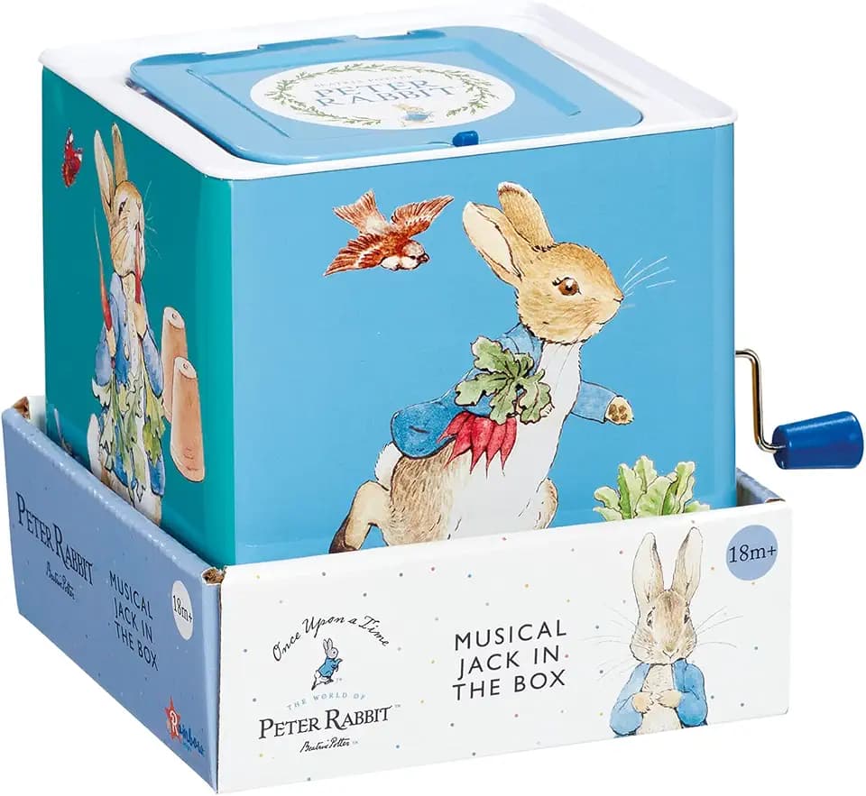 Rainbow Designs Peter Rabbit („Peter Hase“) Jack In The Box - Traditionelles Spielzeug für Babys und Kleinkinder, dekorativer Jack In The Box für das Kinderzimmer des Babys