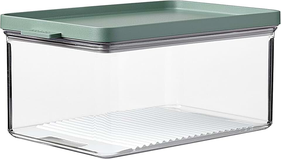 Mepal Käsedose mit Deckel - Kühlschrank Organizer – Käsedose Kühlschrank - Luftdichter Kühlschrankbehälter mit Antikondensationseinsatz - Aufbewahrungsbox - 2000 ml - Nordic sage