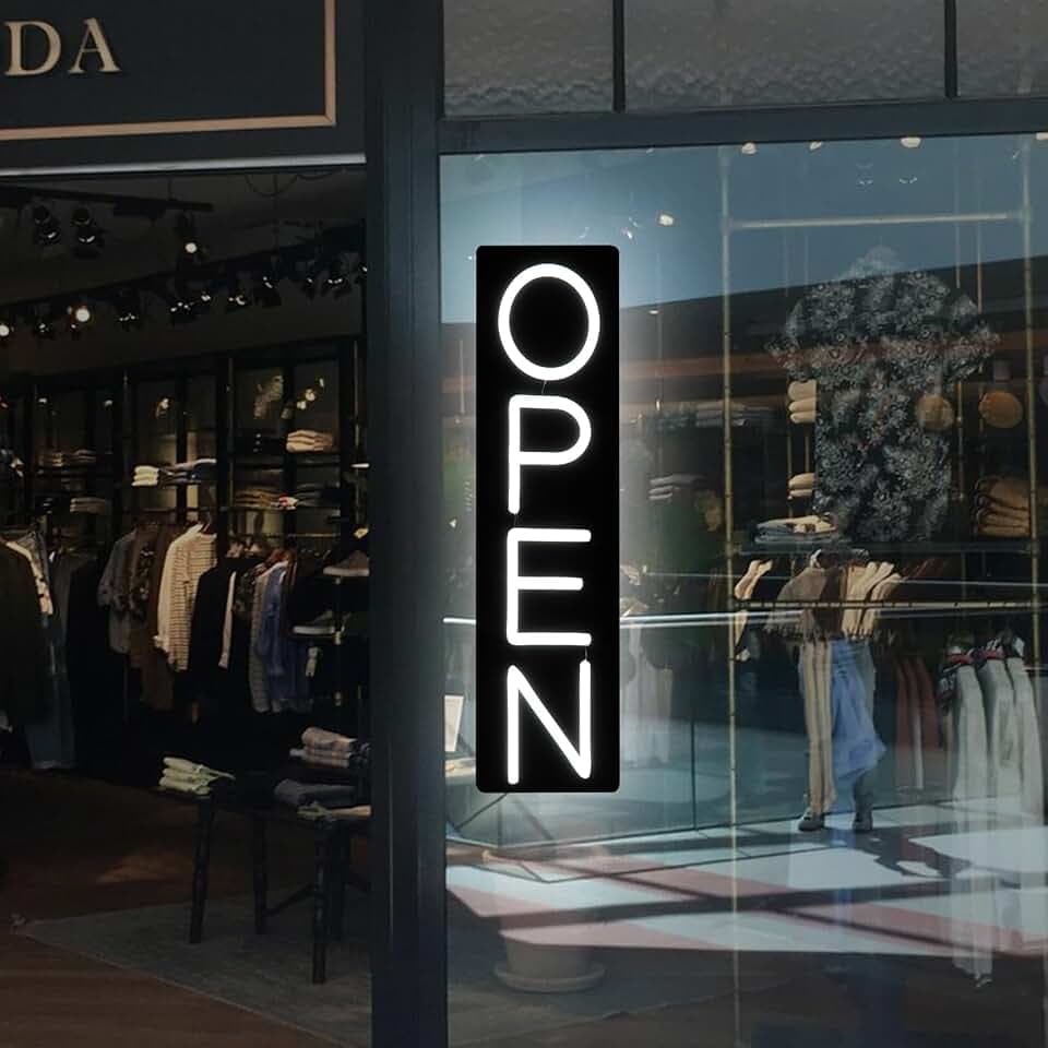Open Signs for Business 12V/2A Ultra Bright LED Neon Open Sign 22 Inch Lighted Open Sign Electric Light Up Open Sign for Business Storefront Window Glass Door Retail Shop Store Bar Salon