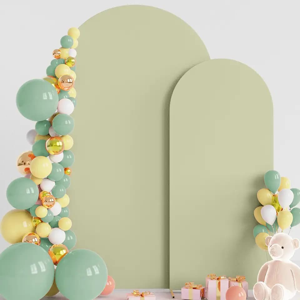 Wokceer Arch Backdrop Cover 7.2FT, 6FT Sage Arch Cover Stretchy Backdrop