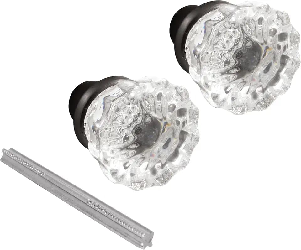 PRIME-LINE Fluted Glass Door Knobs, Classic Bronze, 2 in. Diameter (1 Set)