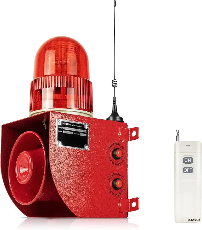 Wireless Alarm Siren 0.31Mile Range Multitone 120dB Loud Horn Waterproof Security Siren for Industry Business Home Shop Hotel School AC110-120V