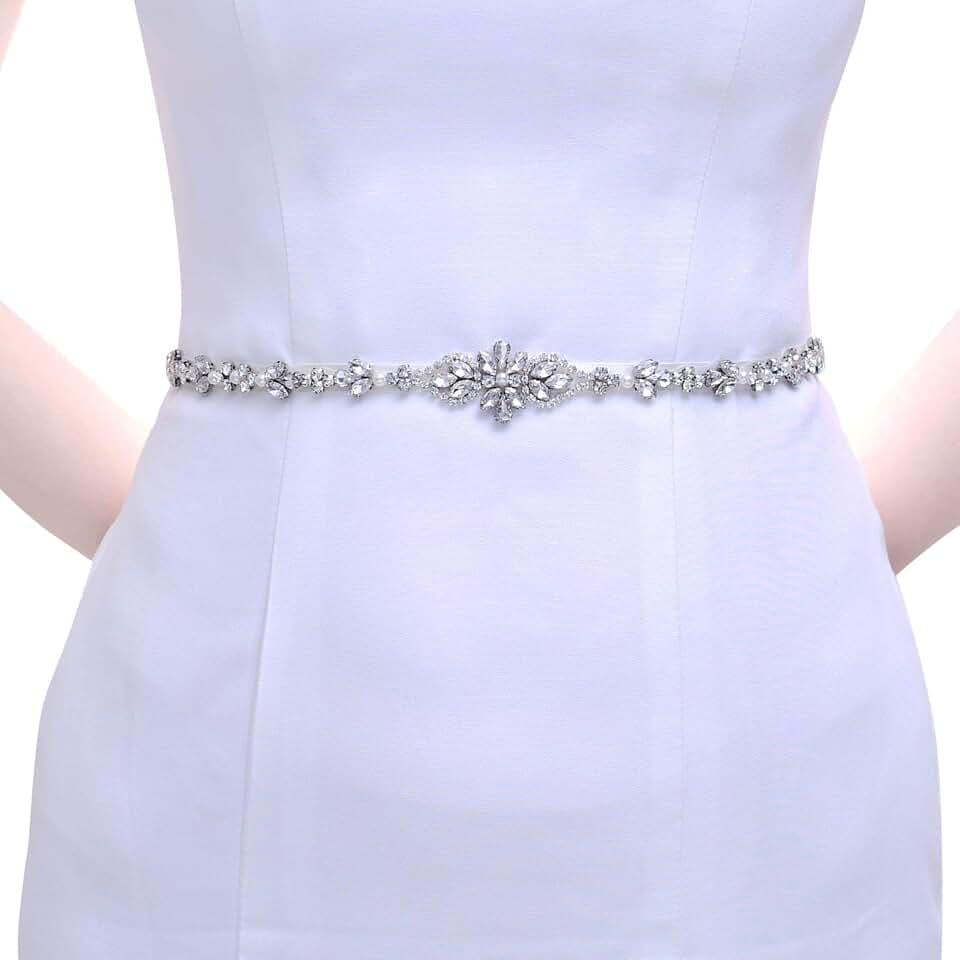 Azaleas Hochzeit Guertel Strass Brautgürtel Perlen Brautkleider Gürtel Glitzer Kristall Braut Schärpe(S09)