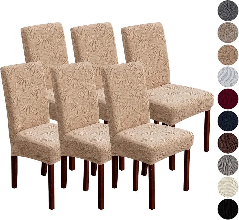 Dining Chair Covers Set of 6, Stretch Parsons Chair Slipcovers