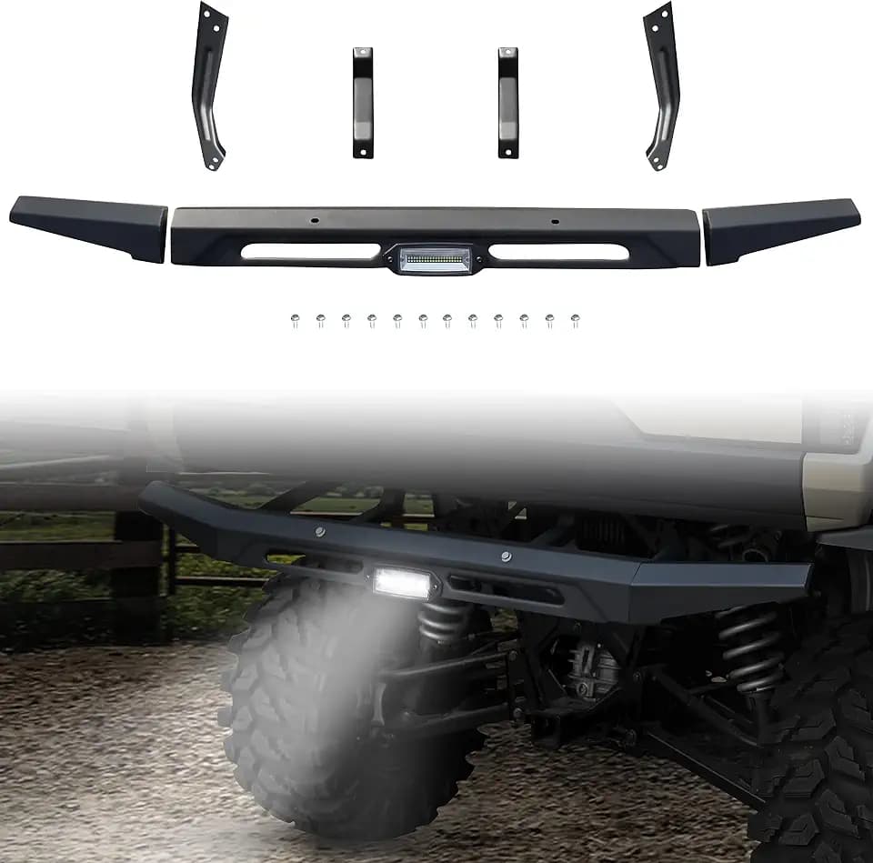 SAUTVS Rear Bumper w/Light for Polaris Ranger 1000/XP/Diesel/Crew 2018-26