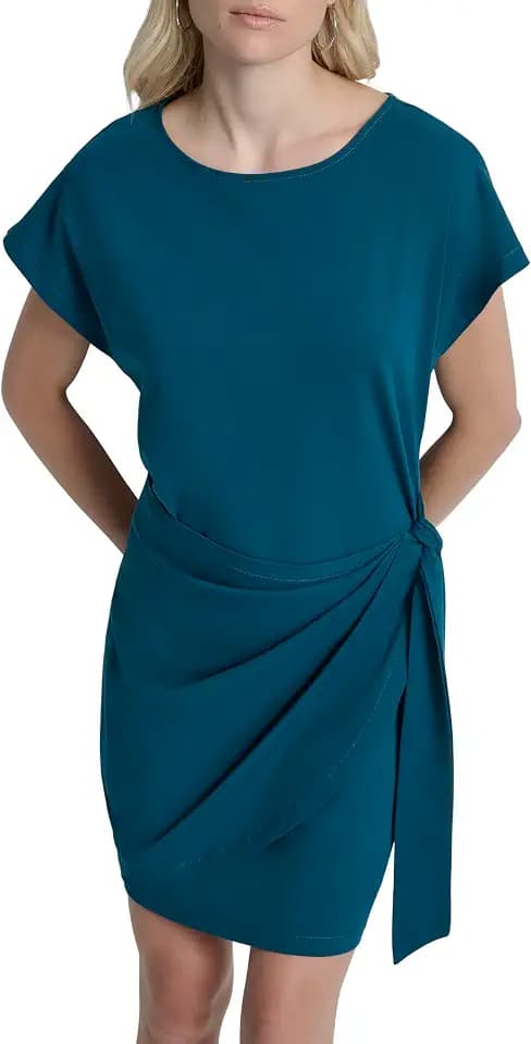 DKNY Women's Casual Boat Neck Short Sleeve Dress