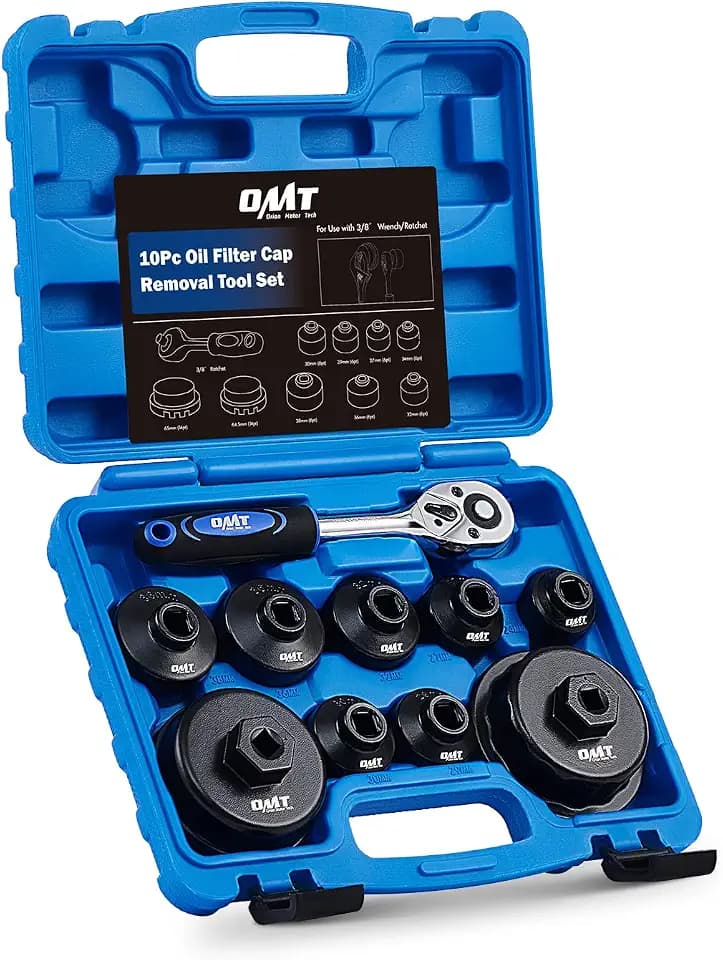 OMT Oil Filter Wrench Set, 10Pc 3/8" Drive Low Profile Socket Removal Tool
