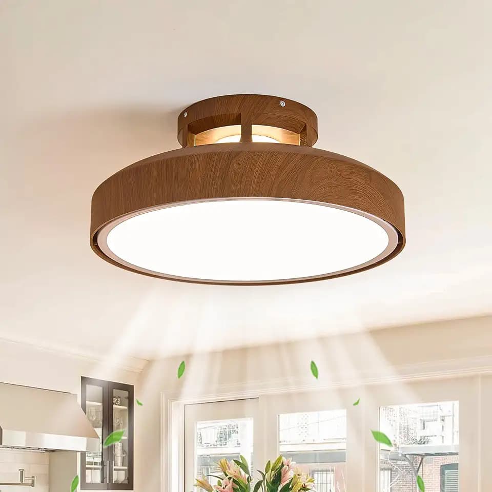 Modern Bladeless Ceiling Fan with Lights, Farmhouse Fandelier