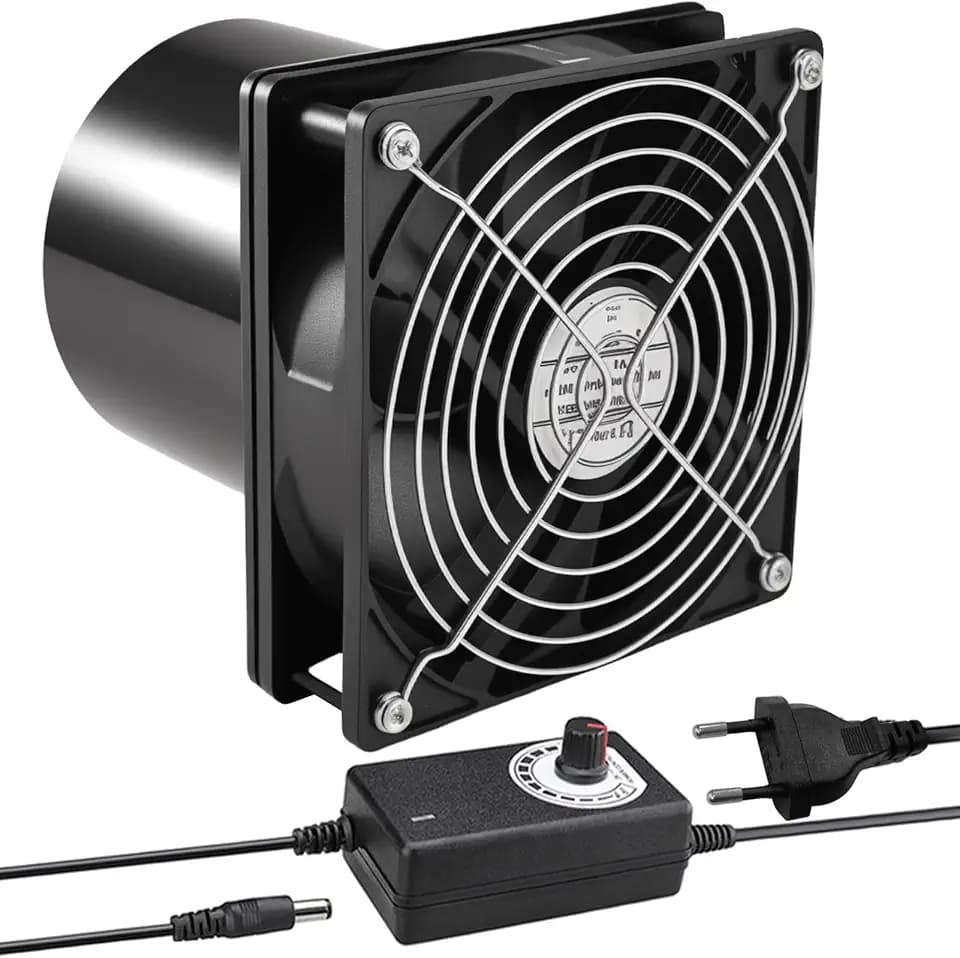 Joycabin Rohrventilator 100mm Abluftventilator Rohrlüfter mit Geschwindigkeitsregler, Rohrventilator Hitzebeständig Lüfter Leise Rauchabzug Ventilator für Küchen,WC,Gewächshaus,Garage,Luftzirkulation