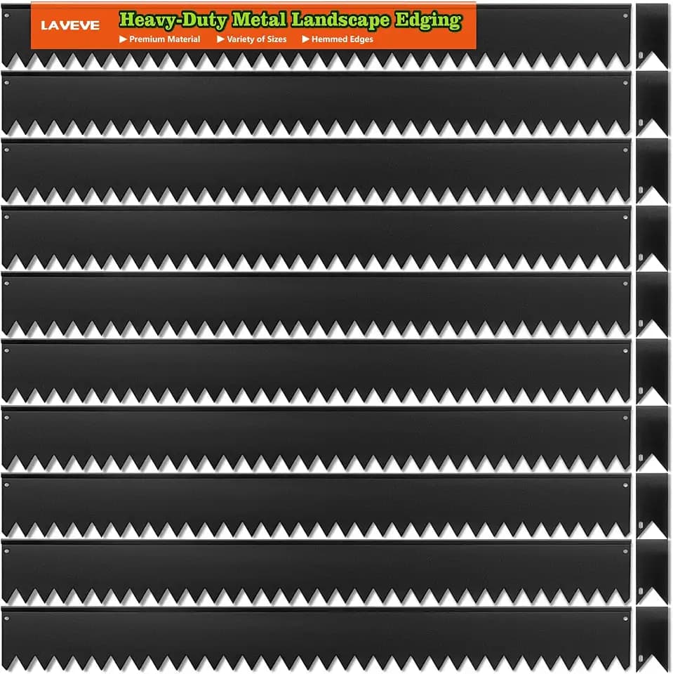 LAVEVE Galvanized Steel Landscape Edging 10-Pack, 40" L x 8" H (33Ft Total)