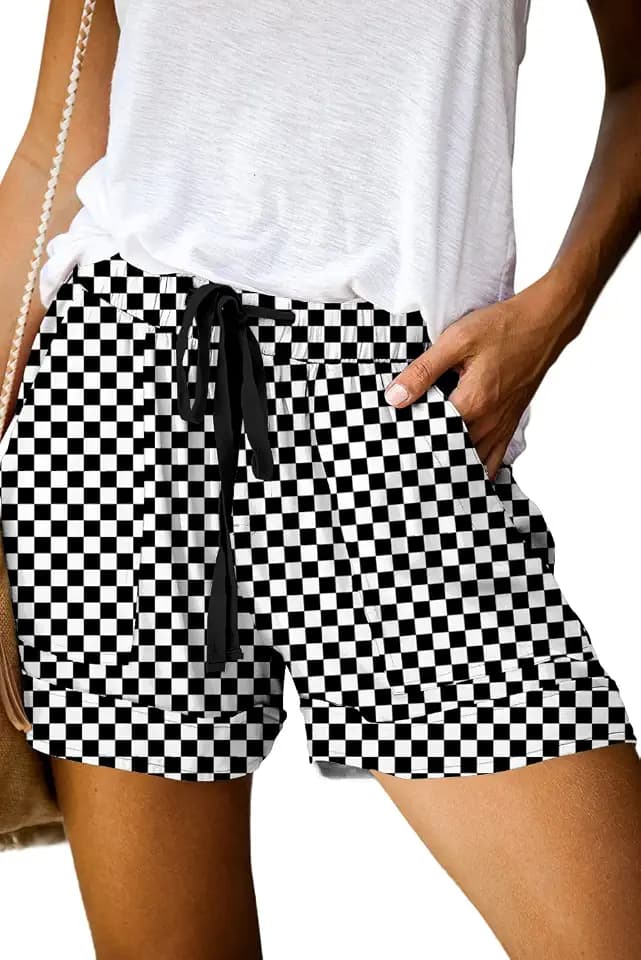 KISSMODA Womens Summer Shorts Leopard/Camo/Solid/Floral Print Elastic Waist Pocketed Casual Pants