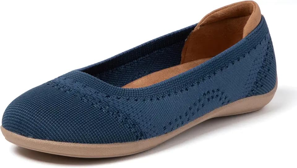Dearfoams Women's Women's Fashion Casual Comfortable Slip on Misty Ballet Flats