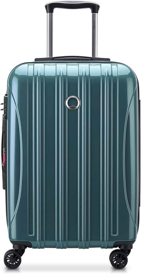 DELSEY PARIS Helium Aero Hardside Expandable Luggage with Spinner Wheels, Metallic Green, Carry-On Plus 21 Inch