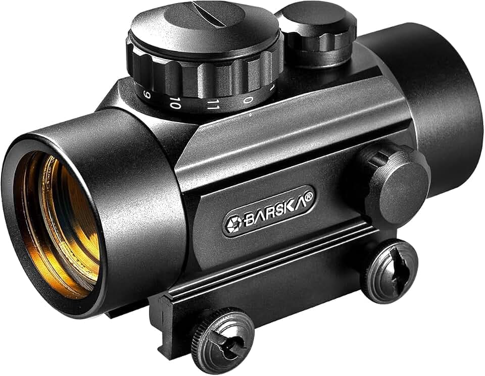 Barska Red Dot Sight – Compact Optical Sight with Adjustable Brightness – Durable, Waterproof, Lightweight Design