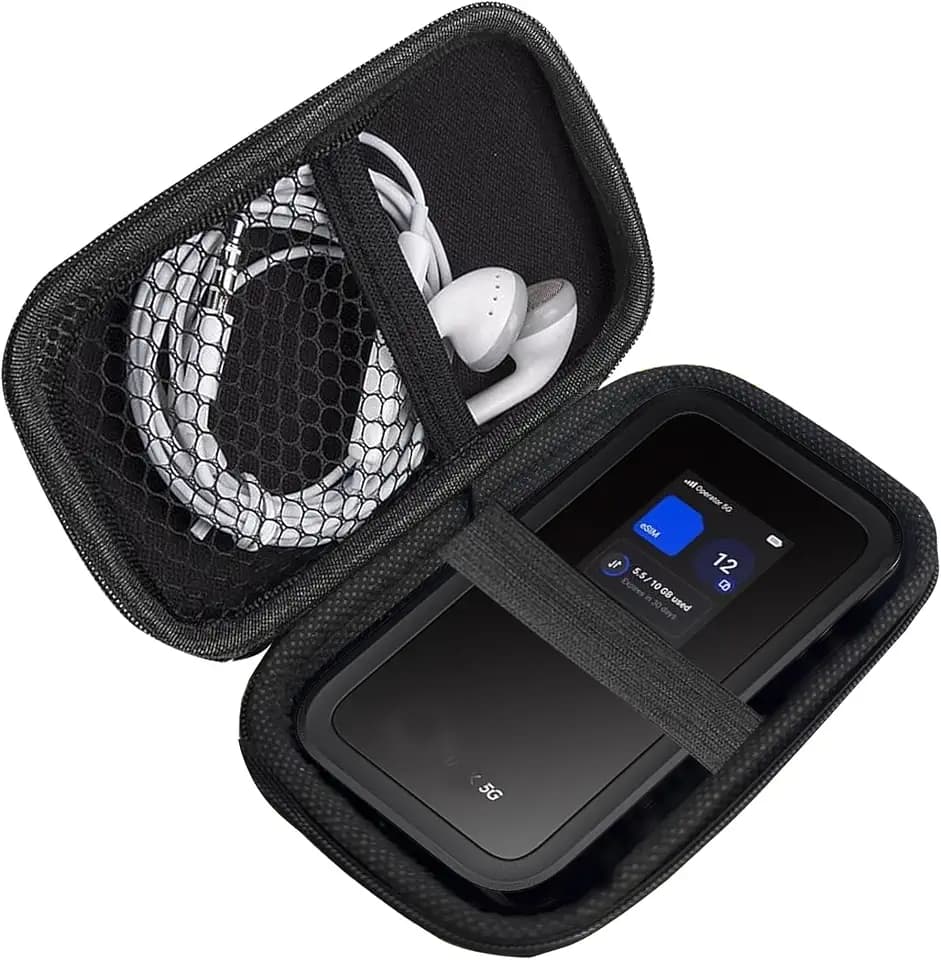 Compatible with NETGEAR Nighthawk M7 Case, Lamshaw Durable EVA Carrying Case, Shockproof & Lightweight Protective Cover Compatible with NETGEAR Nighthawk M7 Mobile Hotspot (Black)