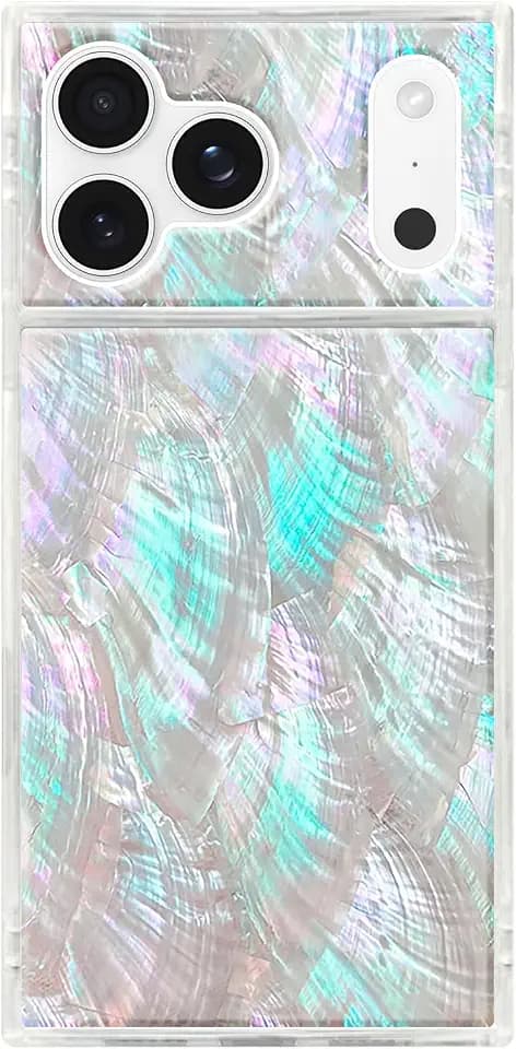 FLAUNT Official Square iPhone 17 Pro Max Case - Mother of Pearl