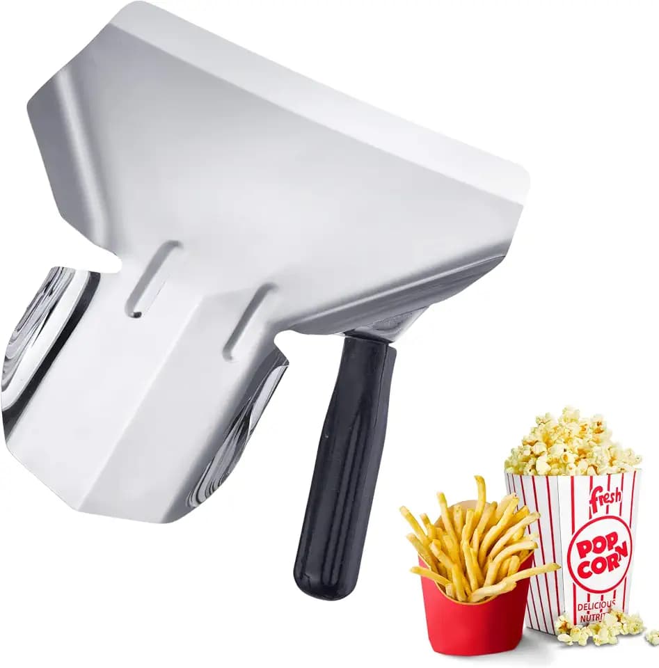 Westmark Pommes-Frites-/Popcorn-Schaufel, Rechtshänder, 1 Griff, Schaufelmaß: ca. 20 x 12 cm, Länge: 23 cm, Rostfreier Edelstahl/Kunststoff, Silber/Schwarz, 91282270