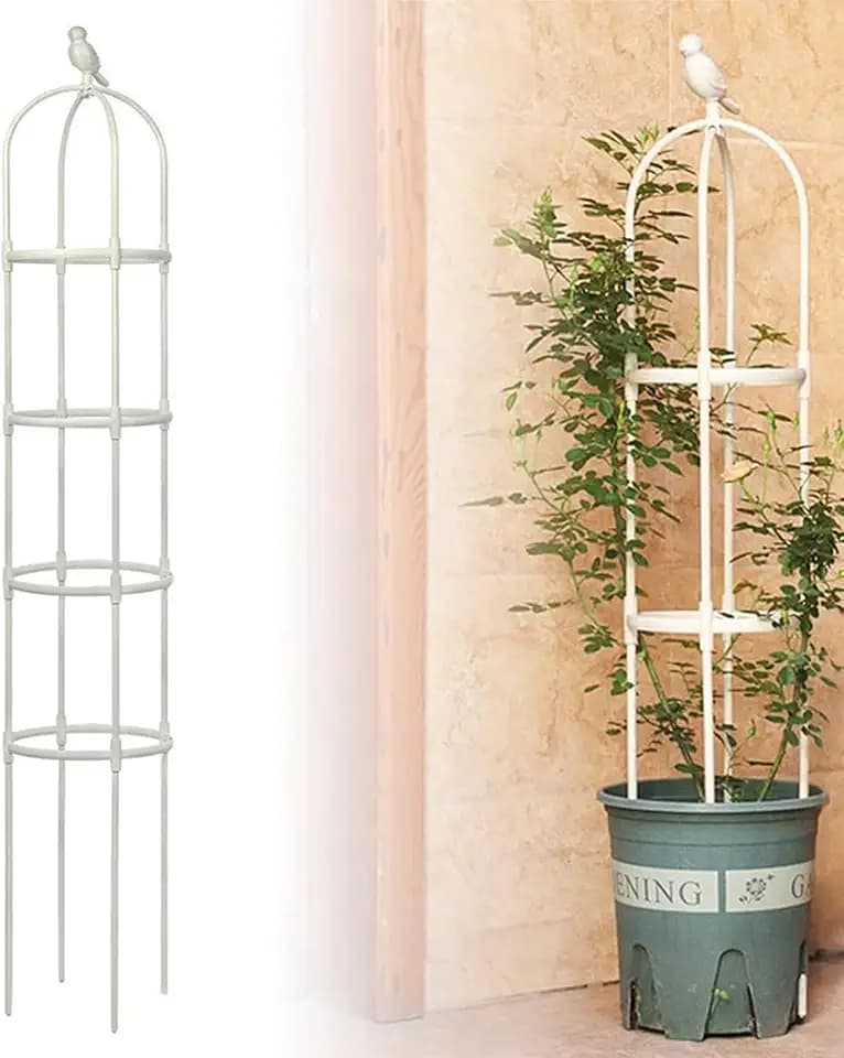 6ft Garden Obelisk Trellis for Climbing Plants Outdoor White Plant Trellis