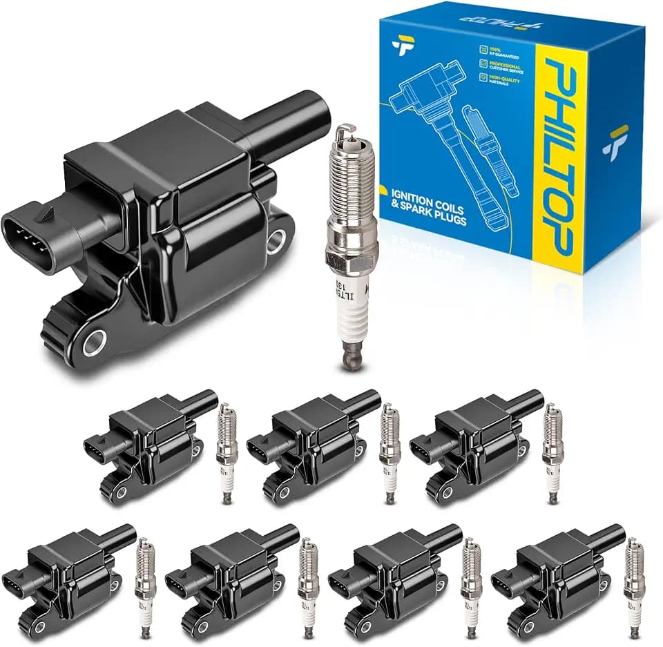 PHILTOP UF743 Ignition Coil Pack and Spark Plug Kit Fit for Silverado 1500