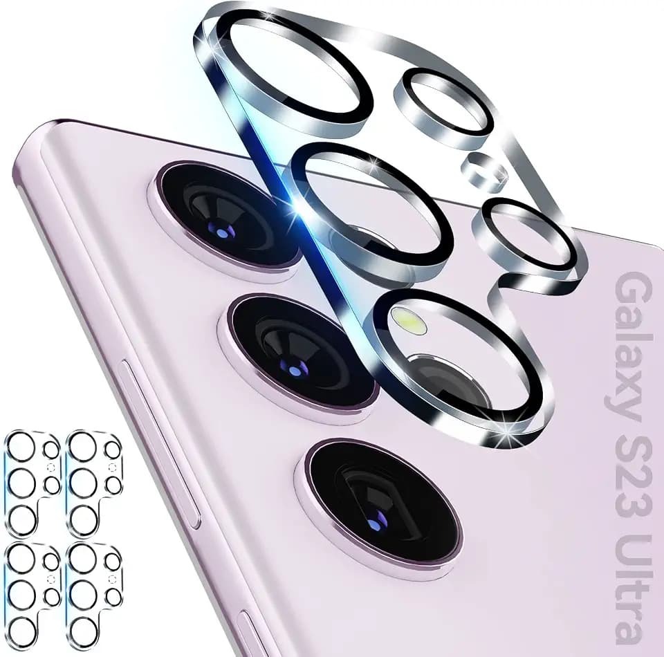 CloudValley [4 Pack Camera Lens Protector for Samsung Galaxy S23 Ultra 6.8in 5G, 9H Ultra Thin Tempered Glass Cover Anti-Scratch & Case Friendly [Not Affect Flash & Night Shot], Night Circle