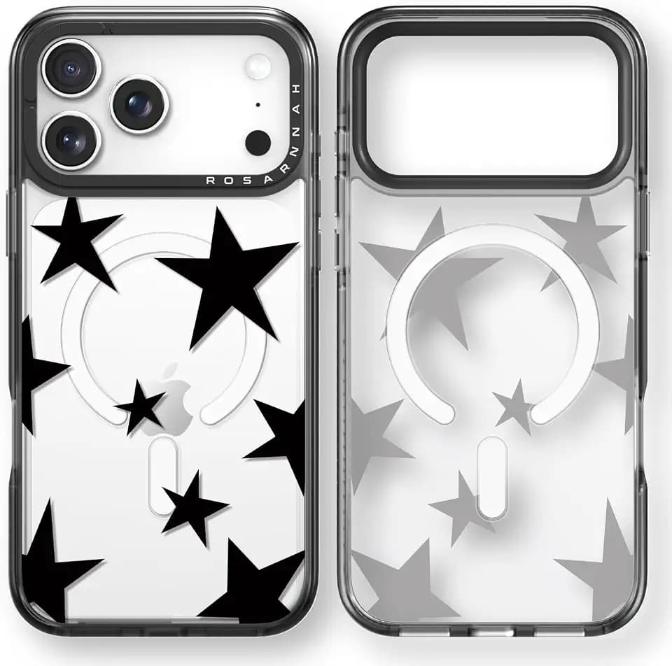 Rosarnnah for iPhone 17 Pro Case Aesthetic Black, Five-Pointed Star