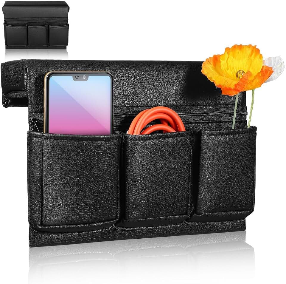 ULTECHNOVO Car Door Armrest Pad, Leather Window Elbow Rest Organizer Box