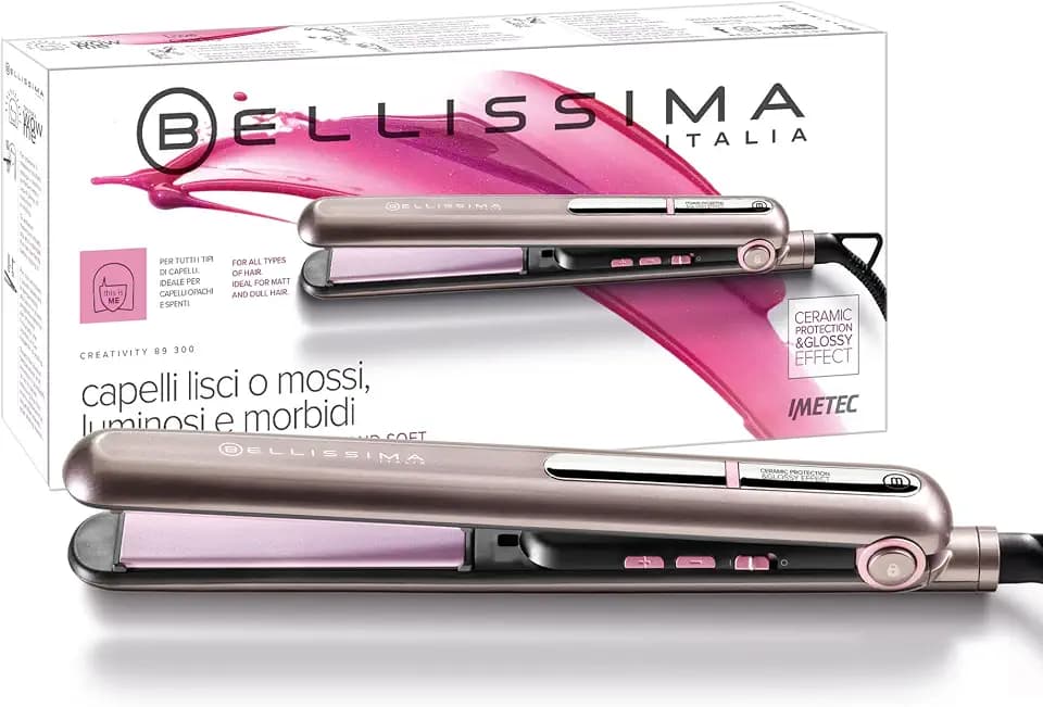 Bellissima Creativity B9 300 Glätteisen, glattes oder welliges Styling, Keramikbeschichtung, haarglätter, Temperatureinstellung von 150 ° C bis 230 ° C, Schnellheizsystem