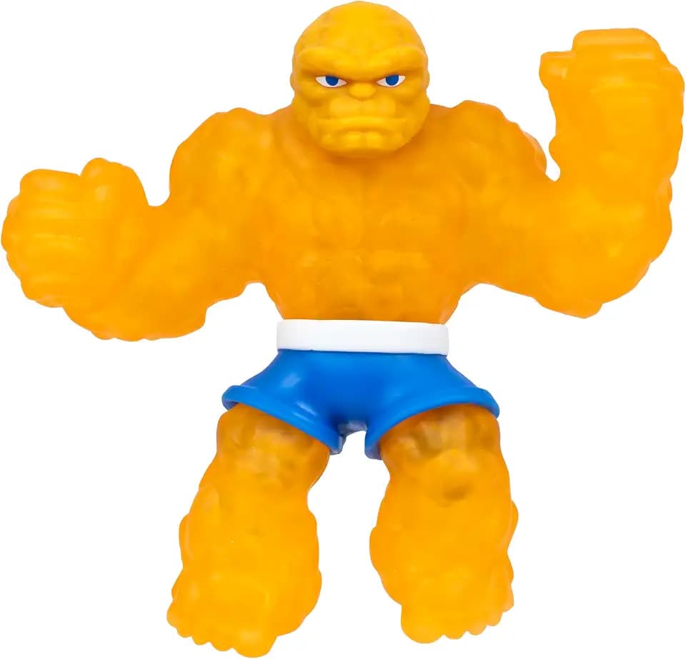 Heroes of Goo Jit Zu Marvel Studios The Fantastic 4 First Steps, The Thing, Stretchy, Goo Filled 4.5" / 11.4 CM Action Figure, with Unique Crunchy Goo Filling, 3 to Collect