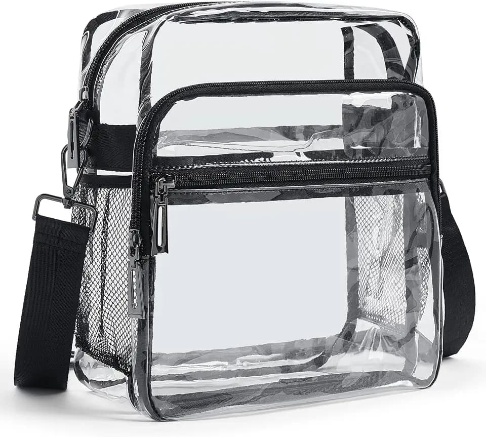 LATMAP Clear Bag for Stadium Events 12x6x12 Crossbody Clear Purse Handbag