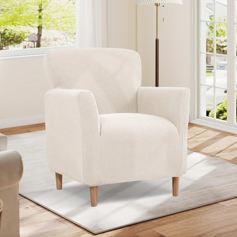 Bocguy Sesselbezug, High Stretch Sofa Überzug 1 Sitzer, Sesselbezug Stretch, Weicher Sesselschoner Mit Armlehne Sitzbezug, Sofabezug Möbelschutz, Couchüberzug Waschbare (Hellgelb)