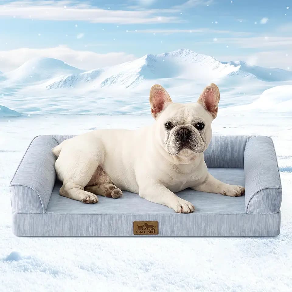 COZY KISS Cooling Dog Bed for Small Dogs, 30" Orthopedic Pet Sofa