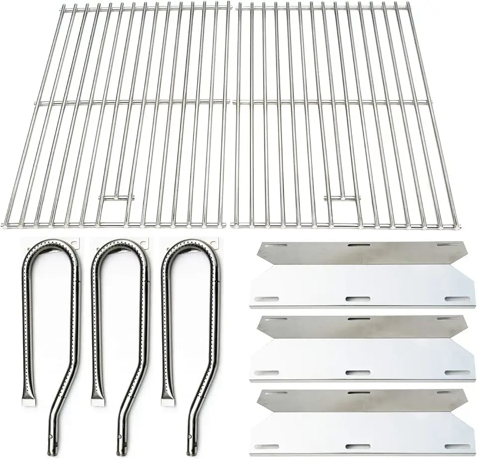 Parts Kit DG131 Replacement for Jenn Air Gas Grill 720-0336 Stainless Steel Burner, SS Heat Plates, Solid Stainless Steel Cooking Grid
