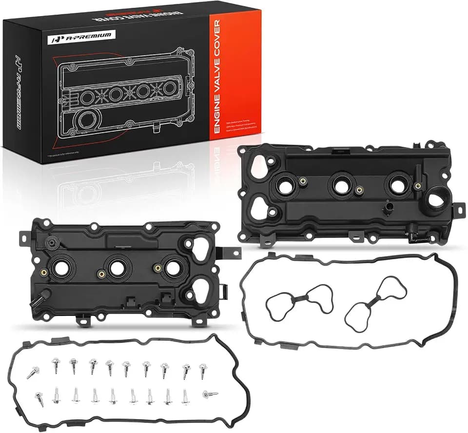 A-Premium Left Right Engine Valve Cover Kit, with Gasket & Bolt, Compatible with Nissan Infiniti - 2008-2018 - 350Z EX35 FX35 G35 M35 Q50 Q70, V6 3.5L Gas VQ35HR, Replace # 13264JK20A 13264JK20B