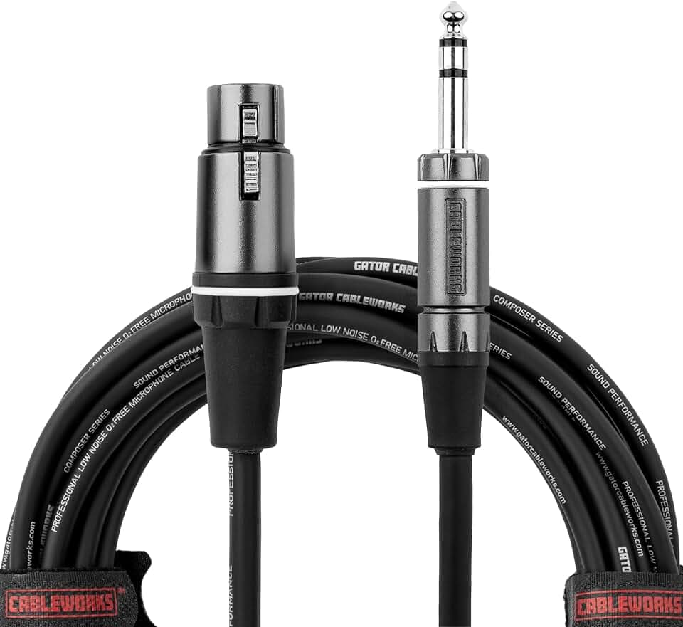 Gator Cableworks GCWC-XLR-05FTRS Composer Mikrofonkabel 1,5m – XLR Female auf TRS – robust & flexibel