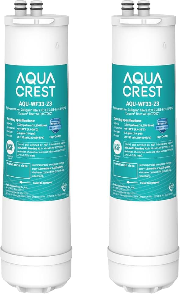 AQUA CREST RC EZ 3 Water Filter Replacement for Culligan® RC-EZ-3, 2 Pack