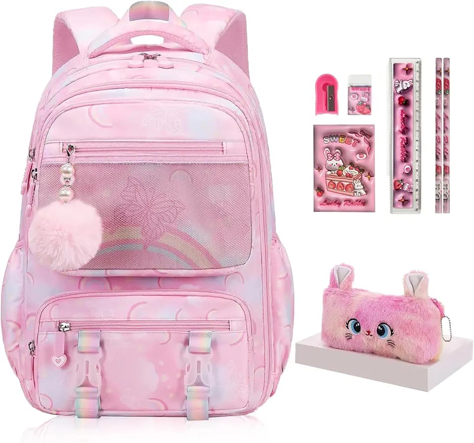 Aesthetic Kawaii Rainbow Backpack