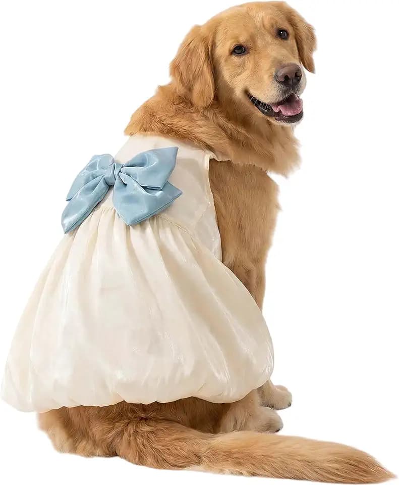 FLAdorepet White Large Dog Princess Dress Christmas Outfit Costume,9XL